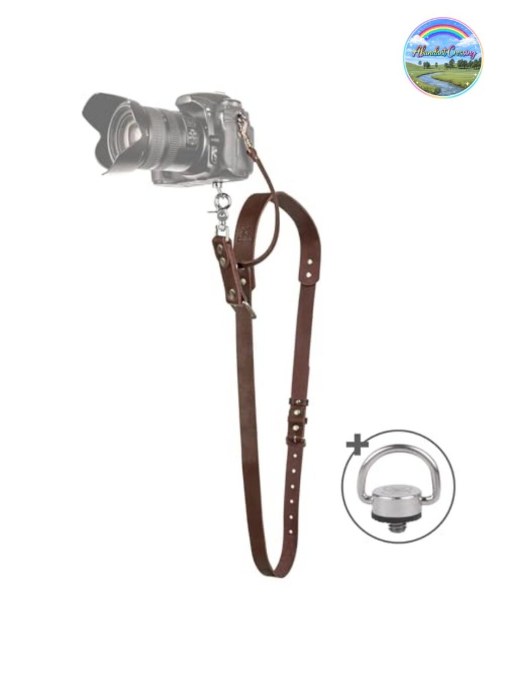 Genuine Leather Camera Strap Crossbody Dual Mount Quick Release DSLR Mirrorless
